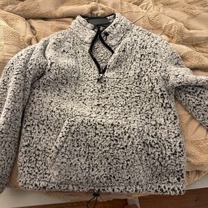 PINK Victoria's Secret Black and White Zip-Up Sweater